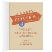 Louis Wain Ginger cat Birthday party uitnodiging (Binnen (Rechts))