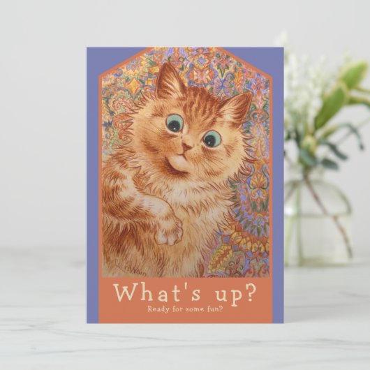Louis Wain Ginger cat CC1085 Birthday party (Staand voorkant)