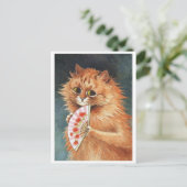 Louis Wain Ginger Cat Holiday Briefkaart (Staand voorkant)