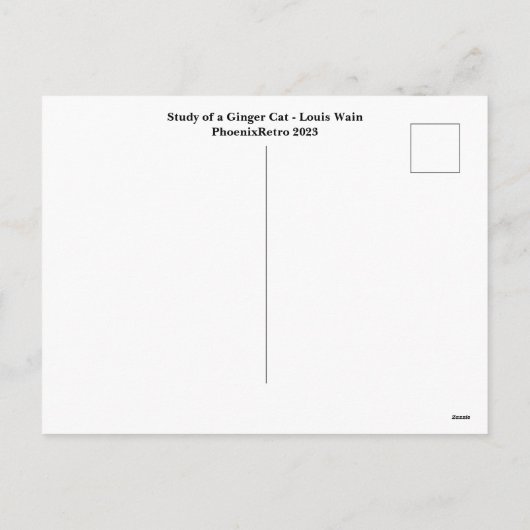 Louis Wain Ginger Cat Holiday Briefkaart (Achterkant)