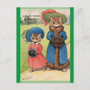 Louis Wain, het kat-Show, kunst Briefkaart