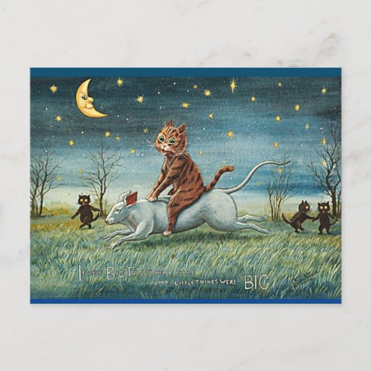 Louis Wain, If Big Things, Cat Art Postcard Briefkaart (Voorkant)