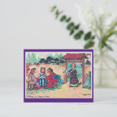 Louis Wain, Japans Kimono Cat Art Briefkaart (Staand voorkant)