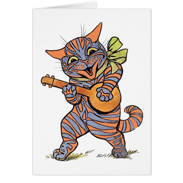  Louis Wain Jazzy Musical Kat Card (Voorkant)