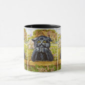 Louis Wain Kat in bloemen met een huis in de rug Mok (Midden)