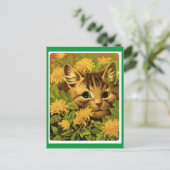 Louis Wain, Kat in Flowers, Kunst Briefkaart (Staand voorkant)