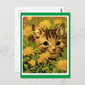Louis Wain, Kat in Flowers, Kunst Briefkaart (Voorkant / Achterkant)