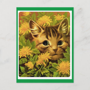 Louis Wain, Kat in Flowers, Kunst Briefkaart