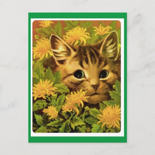 Louis Wain, Kat in Flowers, Kunst Briefkaart (Voorkant)