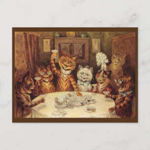 LOUIS WAIN KAT KATTEN POSTKAART, 'FEest' POSTCA Briefkaart