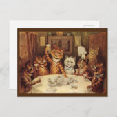 LOUIS WAIN KAT KATTEN PRENTBRIEF, 'FEest' Briefkaart (Voorkant / Achterkant)