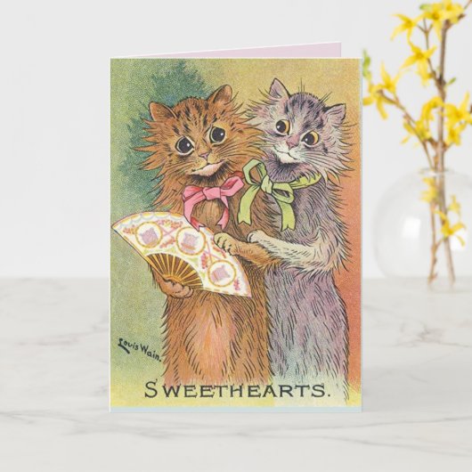 LOUIS WAIN KAT KATTEN VALENTIJNSDAG KAARTEN (Gele Bloem)