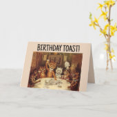 LOUIS WAIN KAT KATTEN VERJAARDAGSFEESTJE TOAST KAA KAART (Gele Bloem)