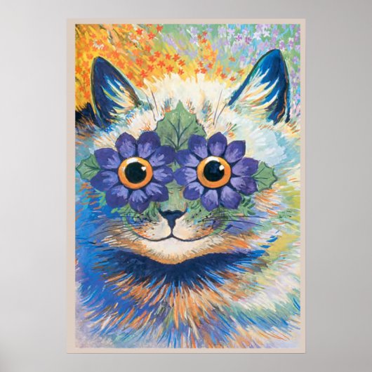 Louis Wain, Kat met bloemversierde ogen, Poster (Voorkant)