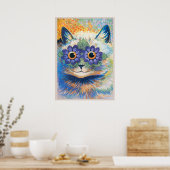 Louis Wain, Kat met bloemversierde ogen, Poster (Keuken)