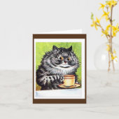 Louis Wain, Kat met een Koffiebeker, Art Kaart (Gele Bloem)