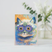 Louis Wain, Kat met ventilator-gedecormeerde ogen Briefkaart (Staand voorkant)