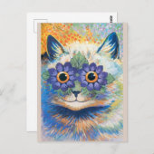 Louis Wain, Kat met ventilator-gedecormeerde ogen Briefkaart (Voorkant / Achterkant)