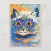 Louis Wain, Kat met ventilator-gedecormeerde ogen Briefkaart (Voorkant)
