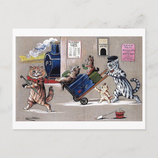 Louis Wain Katten 1 Briefkaart (Voorkant)