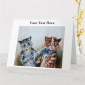 Louis Wain Katten 3 Kaart (Gele Bloem)