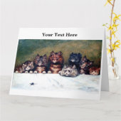 Louis Wain Katten 3 Kaart (Gele Bloem)