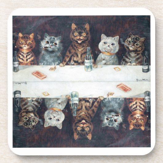 Louis Wain katten  Bier Onderzetter (Voorkant)