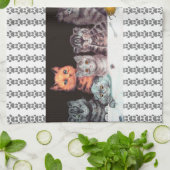 Louis Wain Katten Dinner Time Art Tea Towel Theedoek (Gevouwen)