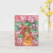 Louis Wain Katten en Pansies Kaart (Gele Bloem)