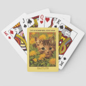 Louis Wain Katten in Bloembed Gepersonaliseerd Pokerkaarten (Achterkant)