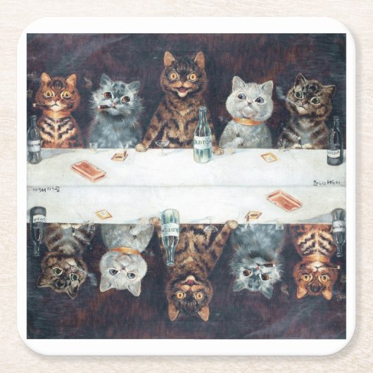 Louis Wain katten Kartonnen Onderzetters (Voorkant)