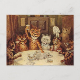 LOUIS WAIN KATTEN KAT FEESTPARTIJ Postkaarten