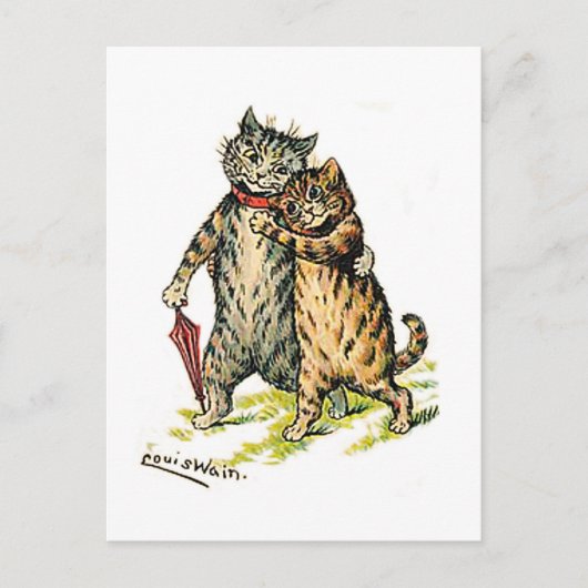 Louis Wain, Kattenkoppel Feestdagenkaart (Voorkant)