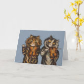 Louis Wain - Kattenviolisten - Antropomorfe kunst Kaart (Gele Bloem)