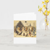Louis Wain Kerstfeest Kaart (Gele Bloem)