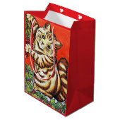 Louis Wain Kerstkat Versiert Boom Geschenkzak Medium Cadeauzakje (Achterkant Gekanteld)