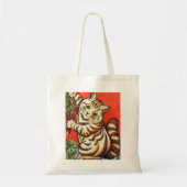 Louis Wain Kerstkat Versiert Boom Tote Bag (Voorkant)