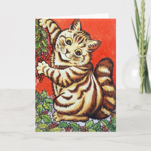 Louis Wain Kerstkat Versiert Gepersonaliseerd (Voorkant)