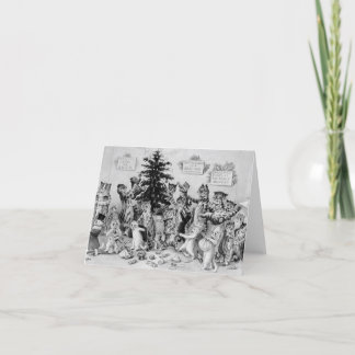 Louis Wain Kerstkatten Feestdagen Kaart