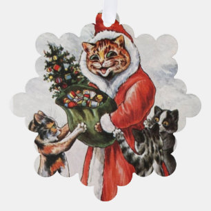 Louis Wain Kerstkatten Ornament Kaart