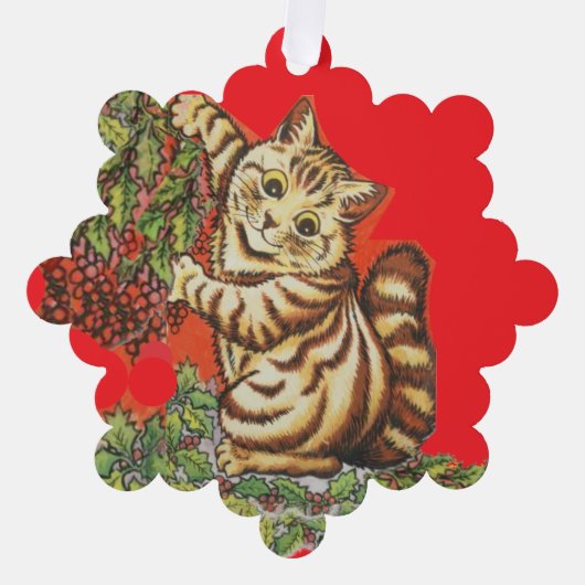 Louis Wain Kerstkatten Ornament Kaart (Voorkant)