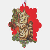 Louis Wain Kerstkatten Ornament Kaart (Links)