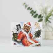 Louis Wain Kerstkerstkerstkerstkerstkerstkat Briefkaart (Staand voorkant)