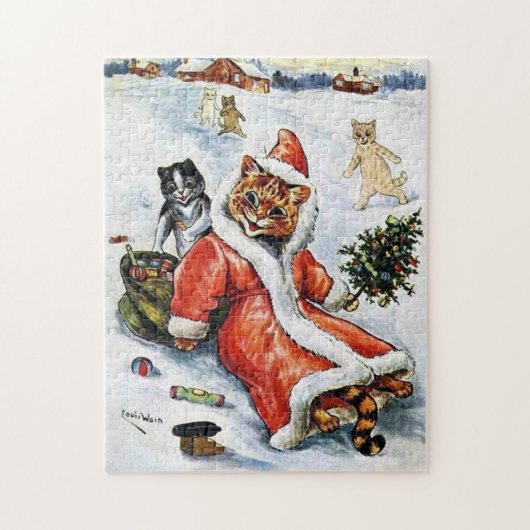 Louis Wain Kerstkerstkerstkerstkerstkerstkat Legpuzzel (Verticaal)