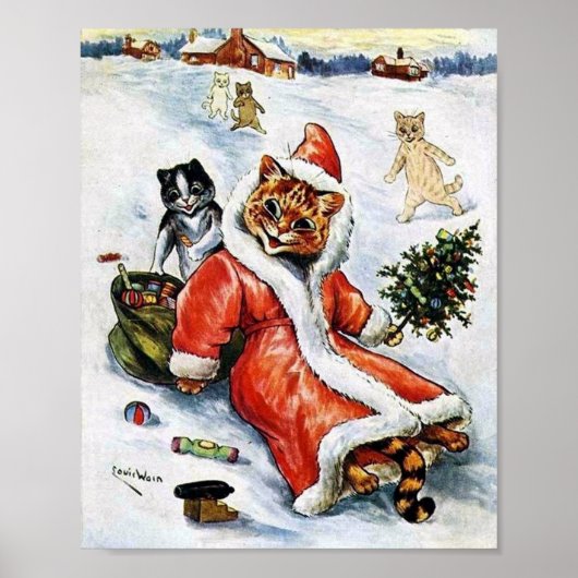 Louis Wain Kerstkerstkerstkerstkerstkerstkat Poster (Voorkant)