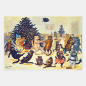 Louis Wain, Kerstmis Noel Inpakpapier Vel (Voorkant 3)