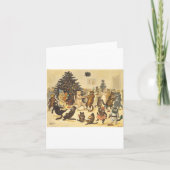 Louis Wain Kerstpartij Kaart (Voorkant)