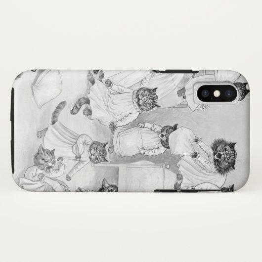 Louis Wain Kitten Fight iphoneX Hoesje (Achterkant (horizontaal))