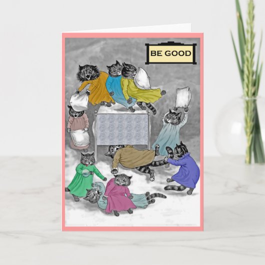 Louis Wain Kittens Pillow Fight Kaart (Voorkant)