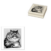 louis wain koffie kattewerk rubber stempel (Gestempeld)